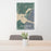 24x36 Anchorage Alaska Map Print Portrait Orientation in Afternoon Style Behind 2 Chairs Table and Potted Plant