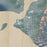 Anchorage Alaska Map Print in Afternoon Style Zoomed In Close Up Showing Details