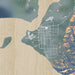Anchorage Alaska Map Print in Afternoon Style Zoomed In Close Up Showing Details