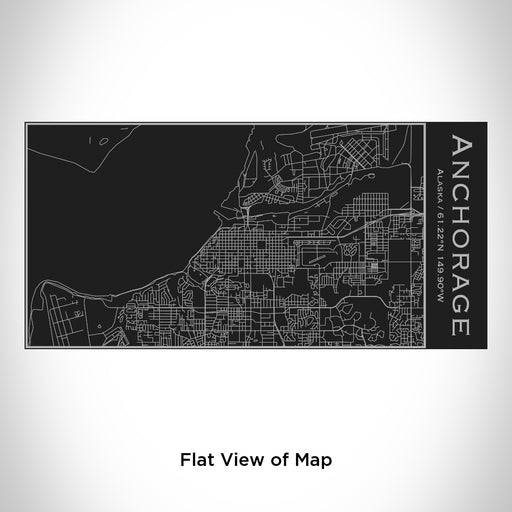 Rendered View of Anchorage Alaska Map Engraving on 17oz Stainless Steel Insulated Cola Bottle in Black