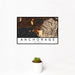 12x18 Anchorage Alaska Map Print Landscape Orientation in Ember Style With Small Cactus Plant in White Planter