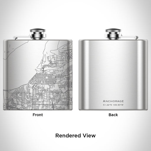 Rendered View of Anchorage Alaska Map Engraving on undefined