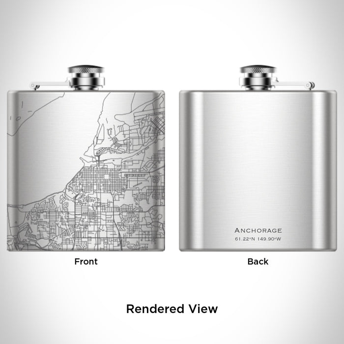 Rendered View of Anchorage Alaska Map Engraving on undefined