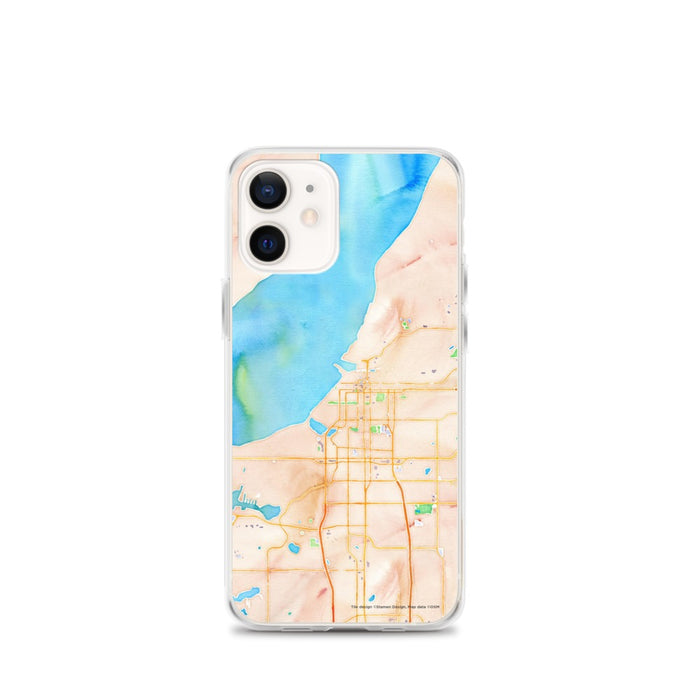 Custom Anchorage Alaska Map iPhone 12 mini Phone Case in Watercolor