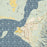 Anchorage Alaska Map Print in Woodblock Style Zoomed In Close Up Showing Details