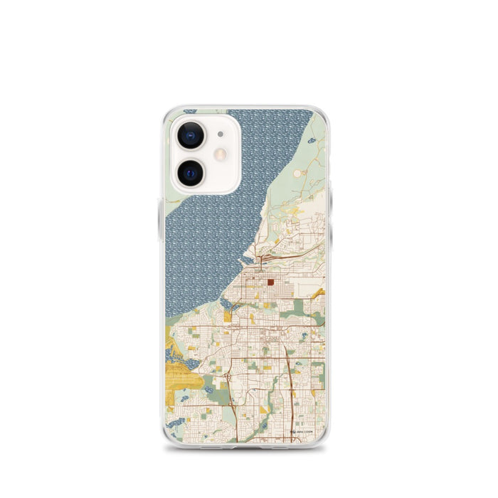 Custom Anchorage Alaska Map iPhone 12 mini Phone Case in Woodblock