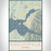 Anchorage Alaska Map Print Portrait Orientation in Woodblock Style With Shaded Background