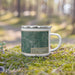 Right View Custom Andalusia Alabama Map Enamel Mug in Afternoon on Grass With Trees in Background