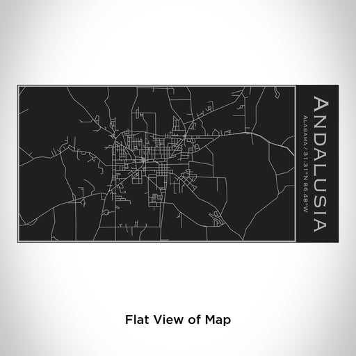 Rendered View of Andalusia Alabama Map Engraving on 17oz Stainless Steel Insulated Cola Bottle in Black