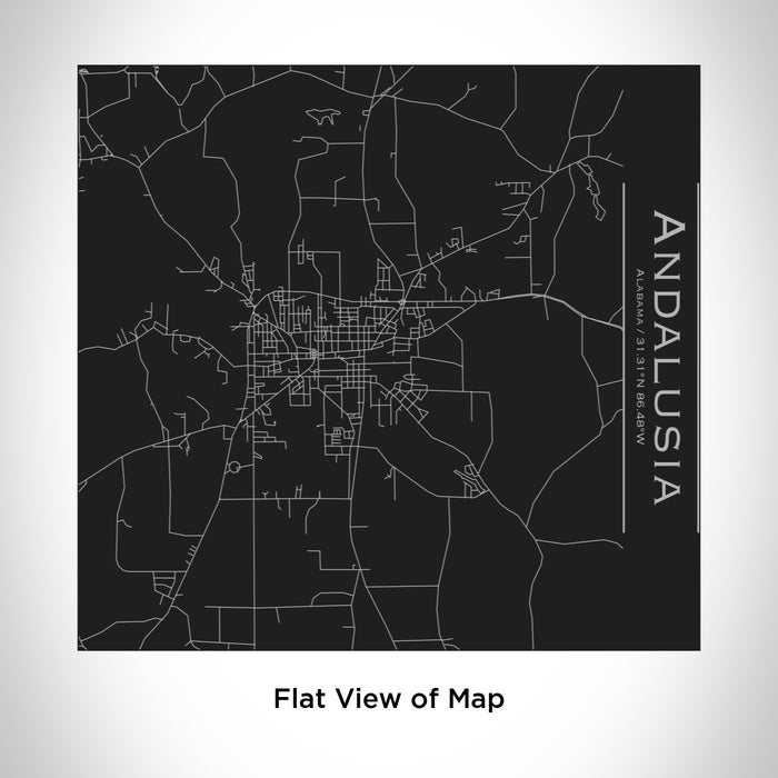 Rendered View of Andalusia Alabama Map Engraving on 17oz Stainless Steel Insulated Tumbler in Black