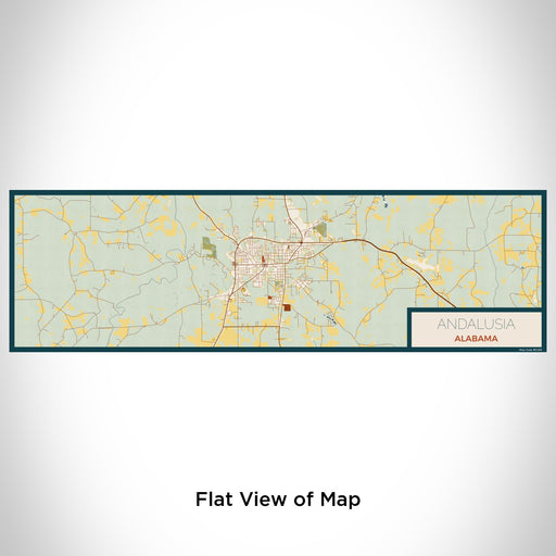 Flat View of Map Custom Andalusia Alabama Map Enamel Mug in Woodblock