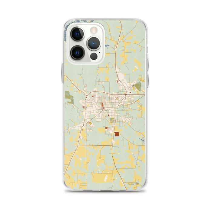 Custom Andalusia Alabama Map iPhone 12 Pro Max Phone Case in Woodblock