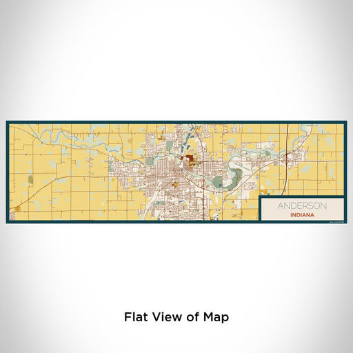 Flat View of Map Custom Anderson Indiana Map Enamel Mug in Woodblock