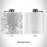 Rendered View of Anderson South Carolina Map Engraving on 6oz Stainless Steel Flask in White