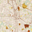 Anderson South Carolina Map Print in Woodblock Style Zoomed In Close Up Showing Details