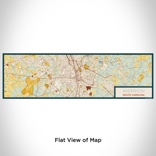 Flat View of Map Custom Anderson South Carolina Map Enamel Mug in Woodblock