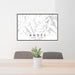 24x36 Andes New York Map Print Lanscape Orientation in Classic Style Behind 2 Chairs Table and Potted Plant