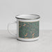 Left View Custom Andes New York Map Enamel Mug in Afternoon