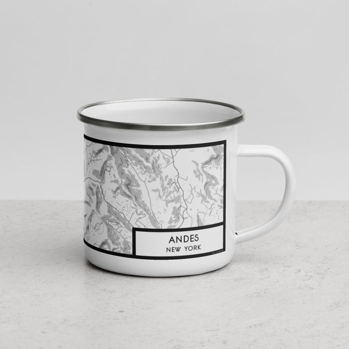 Right View Custom Andes New York Map Enamel Mug in Classic