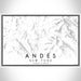Andes New York Map Print Landscape Orientation in Classic Style With Shaded Background