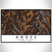 Andes New York Map Print Landscape Orientation in Ember Style With Shaded Background