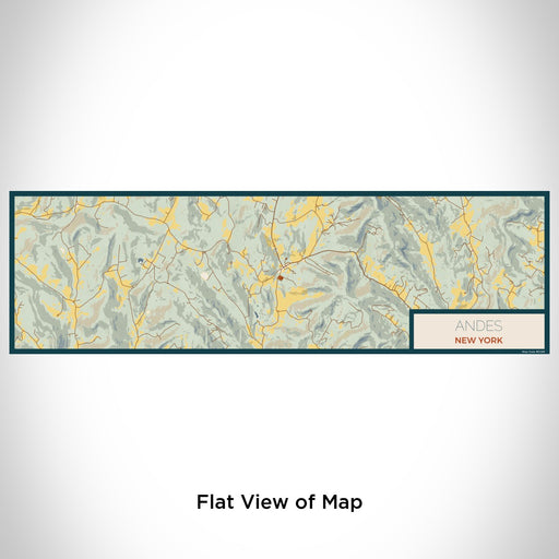 Flat View of Map Custom Andes New York Map Enamel Mug in Woodblock