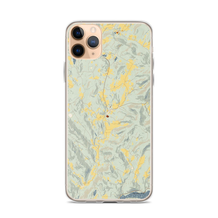 Custom iPhone 11 Pro Max Andes New York Map Phone Case in Woodblock