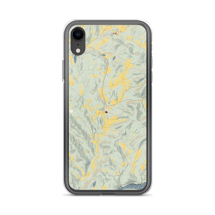 Custom iPhone XR Andes New York Map Phone Case in Woodblock