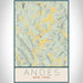 Andes New York Map Print Portrait Orientation in Woodblock Style With Shaded Background