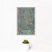12x18 Angel Fire New Mexico Map Print Portrait Orientation in Afternoon Style With Small Cactus Plant in White Planter