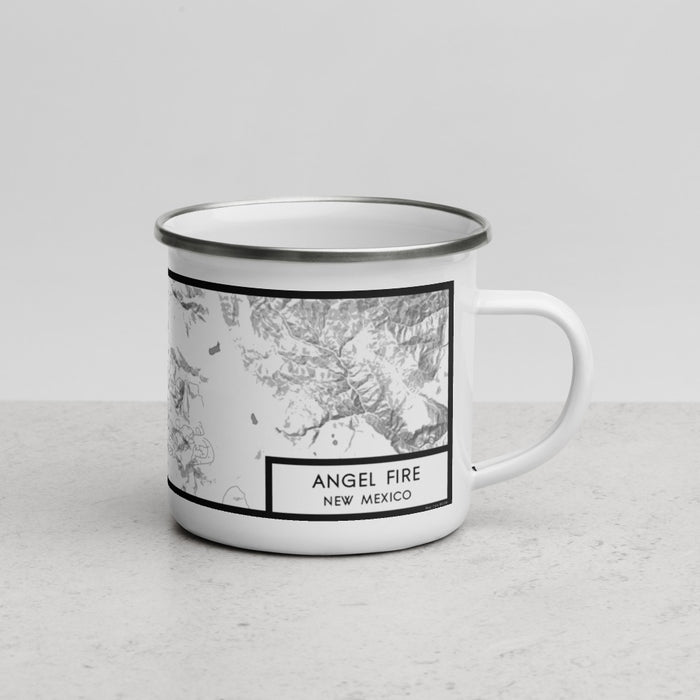 Right View Custom Angel Fire New Mexico Map Enamel Mug in Classic