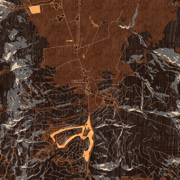 Angel Fire New Mexico Map Print in Ember Style Zoomed In Close Up Showing Details