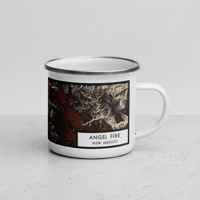 Right View Custom Angel Fire New Mexico Map Enamel Mug in Ember