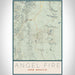 Angel Fire New Mexico Map Print Portrait Orientation in Woodblock Style With Shaded Background