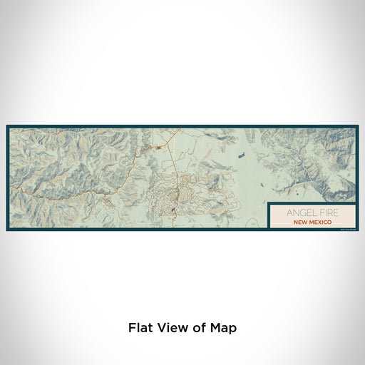 Flat View of Map Custom Angel Fire New Mexico Map Enamel Mug in Woodblock