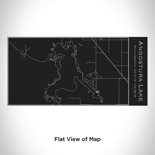 Rendered View of Angostura Lake South Dakota Map Engraving on 17oz Stainless Steel Insulated Cola Bottle in Black