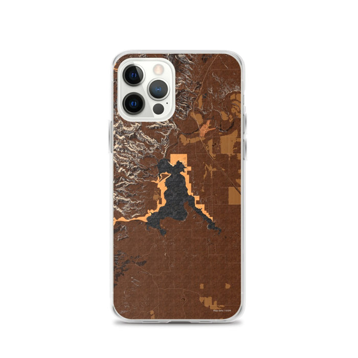 Custom Angostura Lake South Dakota Map iPhone 12 Pro Phone Case in Ember