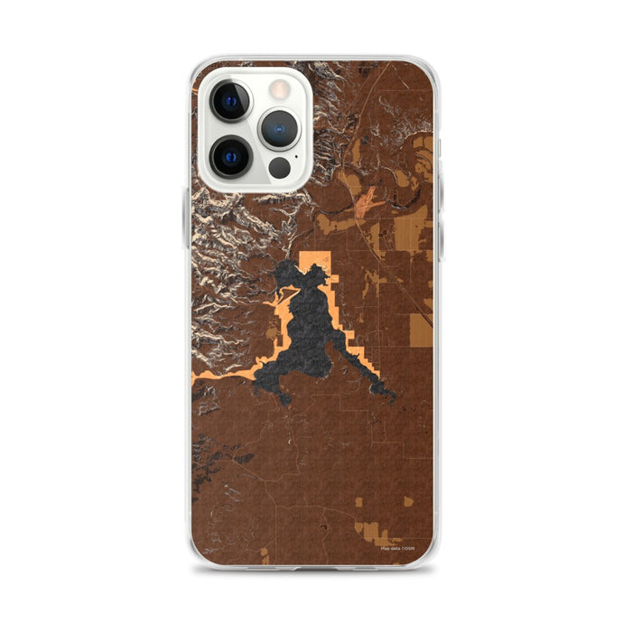Custom Angostura Lake South Dakota Map iPhone 12 Pro Max Phone Case in Ember