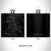 Rendered View of Angostura Lake South Dakota Map Engraving on 6oz Stainless Steel Flask in Black