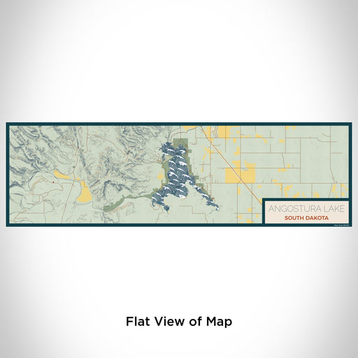 Flat View of Map Custom Angostura Lake South Dakota Map Enamel Mug in Woodblock