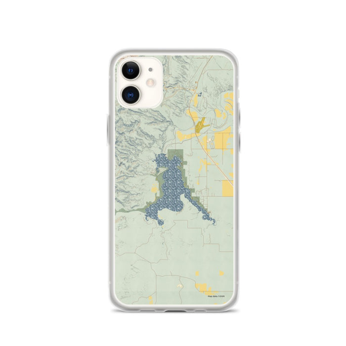 Custom Angostura Lake South Dakota Map Phone Case in Woodblock