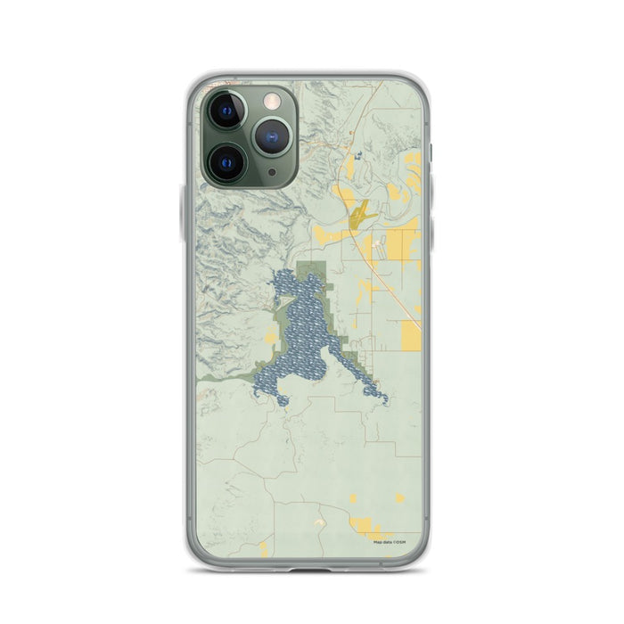 Custom Angostura Lake South Dakota Map Phone Case in Woodblock