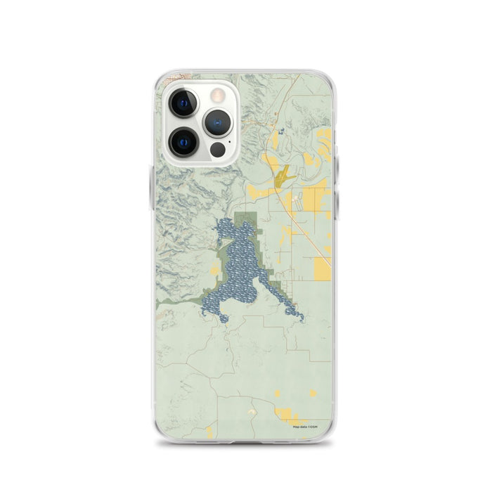 Custom Angostura Lake South Dakota Map iPhone 12 Pro Phone Case in Woodblock