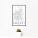12x18 Ankeny Iowa Map Print Portrait Orientation in Classic Style With Small Cactus Plant in White Planter
