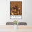 24x36 Ankeny Iowa Map Print Portrait Orientation in Ember Style Behind 2 Chairs Table and Potted Plant