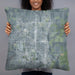 Person holding 22x22 Custom Ankeny Iowa Map Throw Pillow in Afternoon