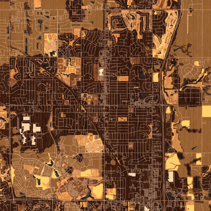 Ankeny Iowa Map Print in Ember Style Zoomed In Close Up Showing Details