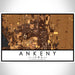 Ankeny Iowa Map Print Landscape Orientation in Ember Style With Shaded Background