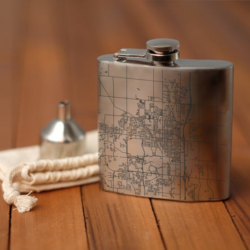 Ankeny Iowa Custom Engraved City Map Inscription Coordinates on 6oz Stainless Steel Flask