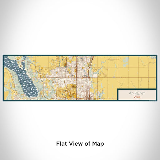 Flat View of Map Custom Ankeny Iowa Map Enamel Mug in Woodblock